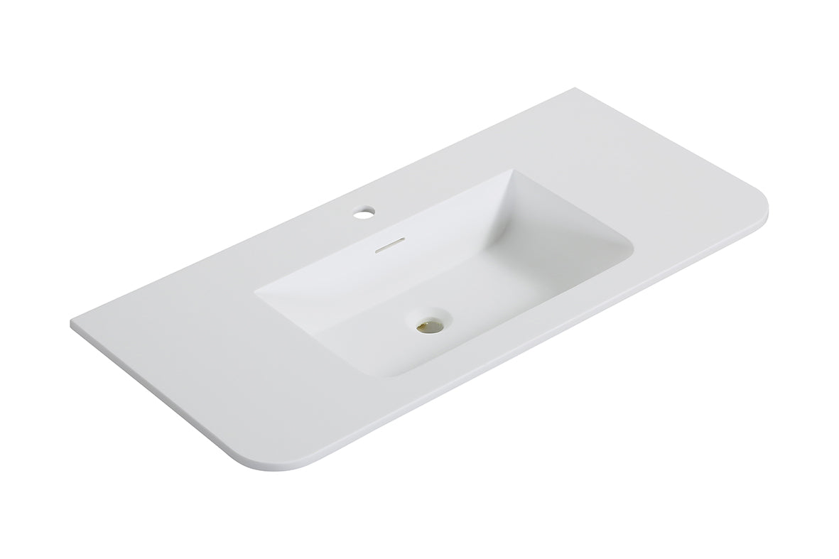 Laro meubelwastafel 100 x 48 x 1,5 cm solid surface mat wit