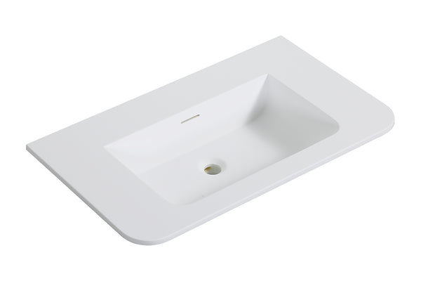 Laro meubelwastafel | 80x48x1,5cm | Zonder kraangat | Solid surface mat wit