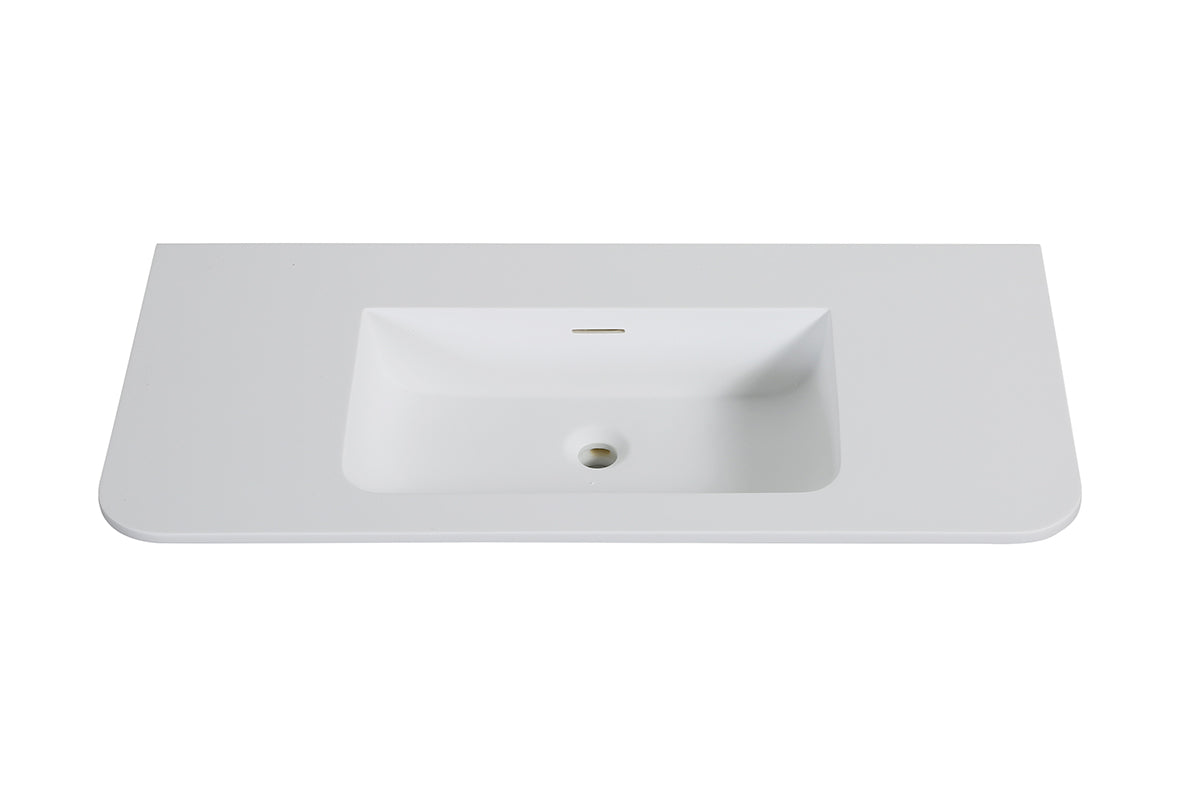 Laro meubelwastafel 100 x 48 x 1,5 cm solid surface mat wit - afbeelding 2