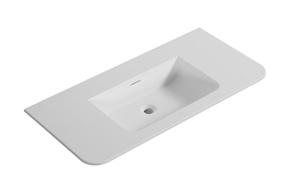 Laro meubelwastafel 100 x 48 x 1,5 cm solid surface mat wit