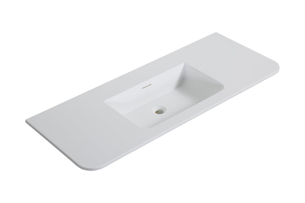 Laro meubelwastafel | 120x48x1,5cm | Zonder kraangat | Solid surface mat wit