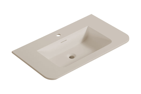 Laro meubelwastafel | 80x48x1,5cm | 1 kraangat | Solid surface beige