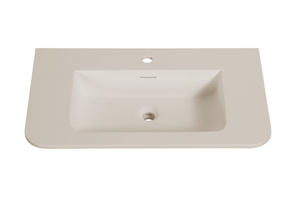 Laro meubelwastafel 80 x 48 x 1,5 cm solid surface beige - afbeelding 2