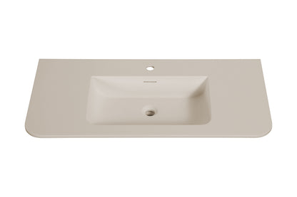 Laro meubelwastafel 100 x 48 x 1,5 cm solid surface beige - afbeelding 2