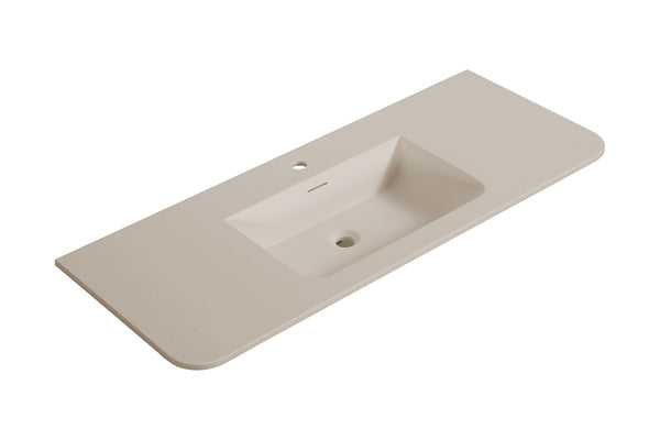 Laro meubelwastafel | 120x48x1,5cm | 1 kraangat | Solid surface beige