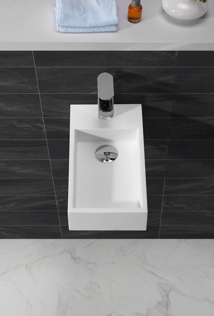 Lotte fontein rechts 40 x 22 x 10 cm solid surface mat wit - WDtegels