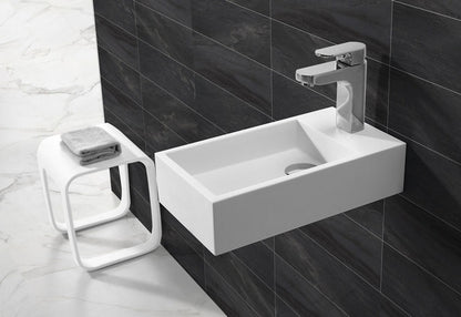 Lotte fontein rechts 40 x 22 x 10 cm solid surface mat wit - WDtegels