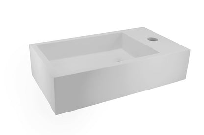 Lotte fontein rechts 40 x 22 x 10 cm solid surface mat wit - WDtegels