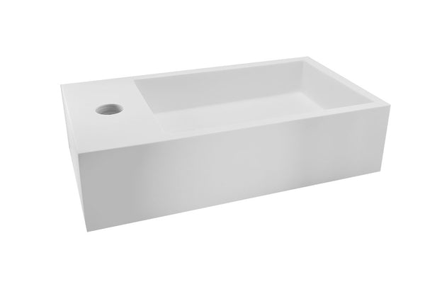 Lotte fontein links | 40x22x10cm | Solid surface mat wit