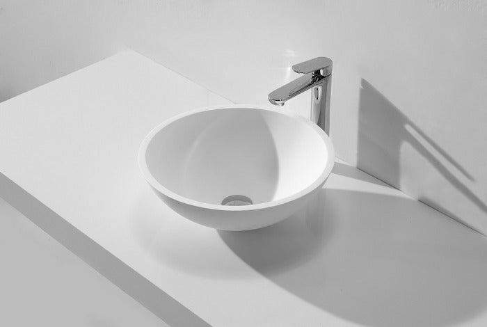 Valerie waskom rond 43 x 13 cm solid surface mat wit - WDtegels