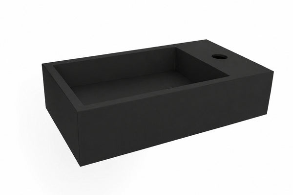 Lotte fontein rechts | 40x22x10cm | Solid surface mat zwart