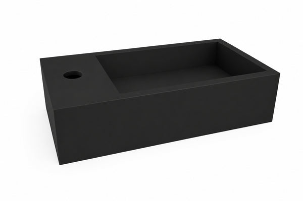 Lotte fontein links | 40x22x10cm | Solid surface mat zwart