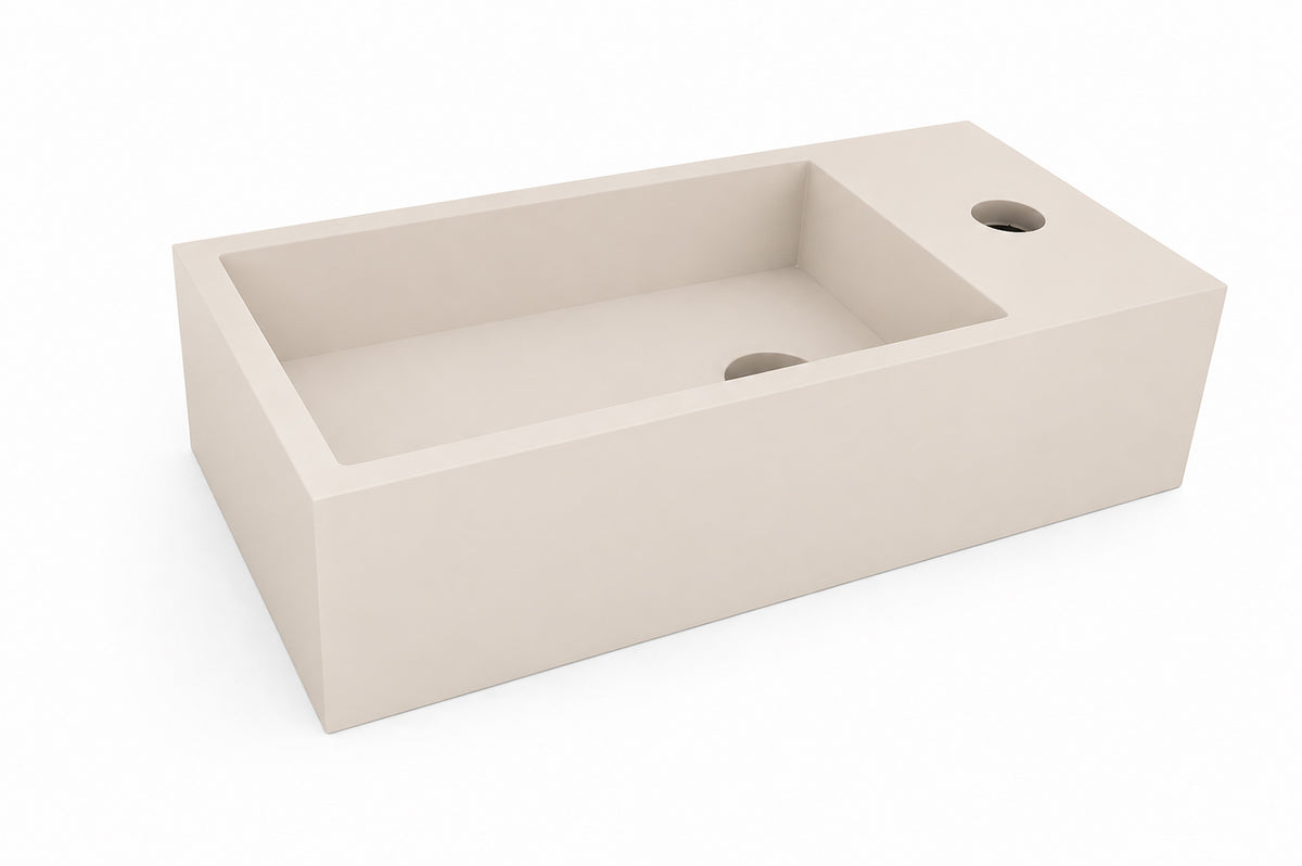 Lotte fontein rechts 40 x 22 x 10 cm solid surface beige - afbeelding 2