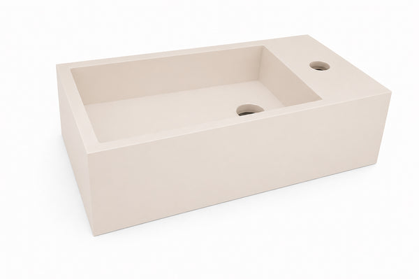 Lotte fontein rechts | 40x22x10cm | Solid surface beige
