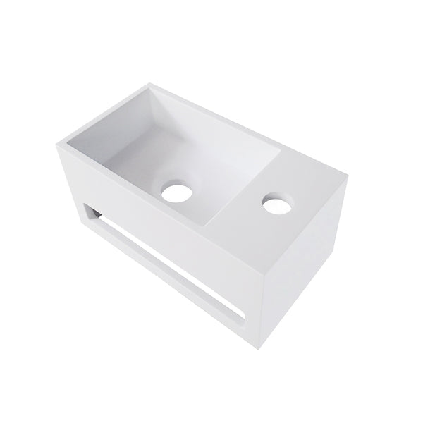 Julia fontein rechts | 35x20x16cm | Solid surface mat wit