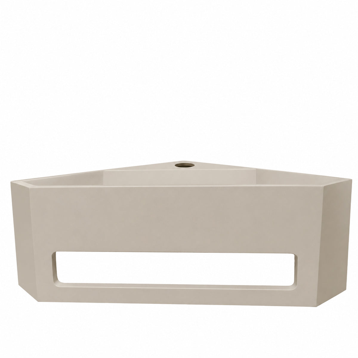 Julia hoekfontein 35 x 35 x 16 cm solid surface beige - afbeelding 2