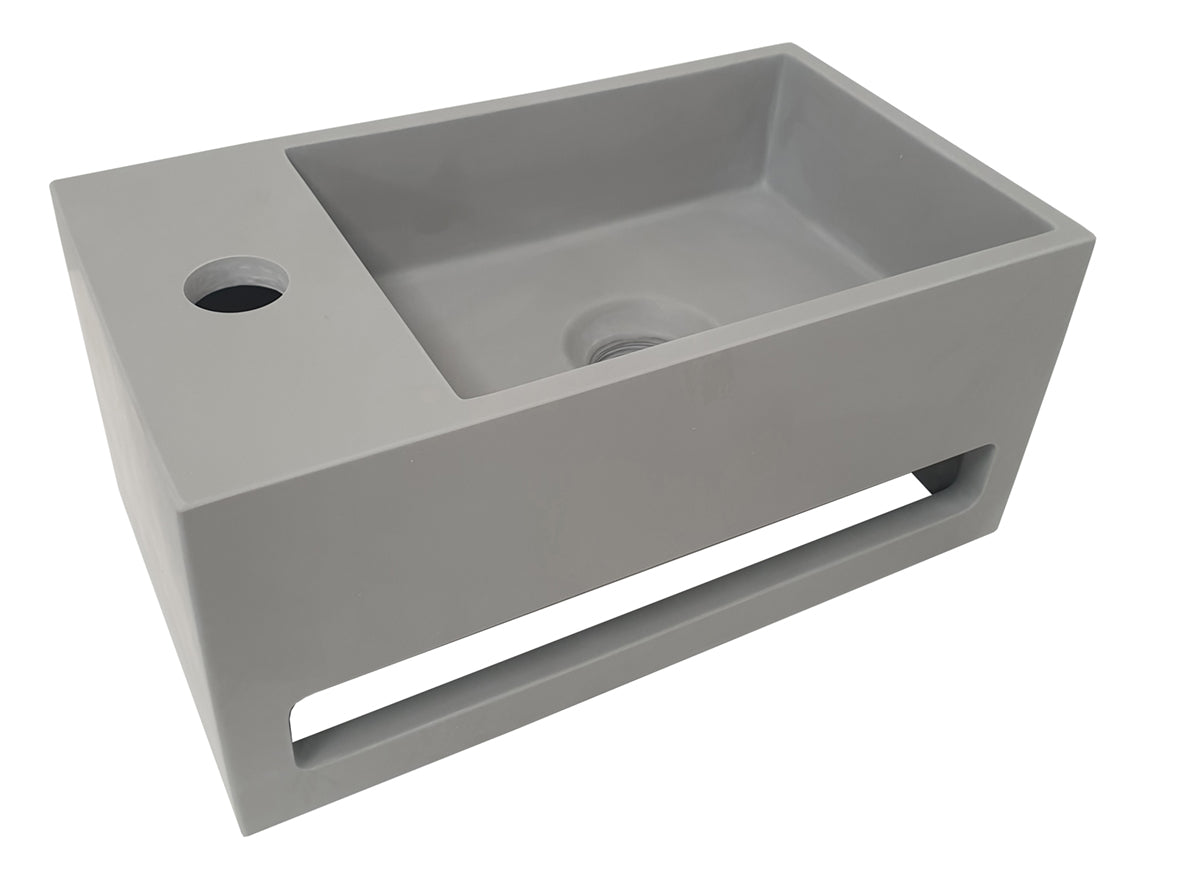 Wiesbaden Julia fontein Solid Surface 35 x 20 x 16 cm betonlook links - WDtegels
