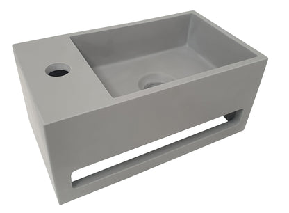 Wiesbaden Julia fontein Solid Surface 35 x 20 x 16 cm betonlook links - WDtegels