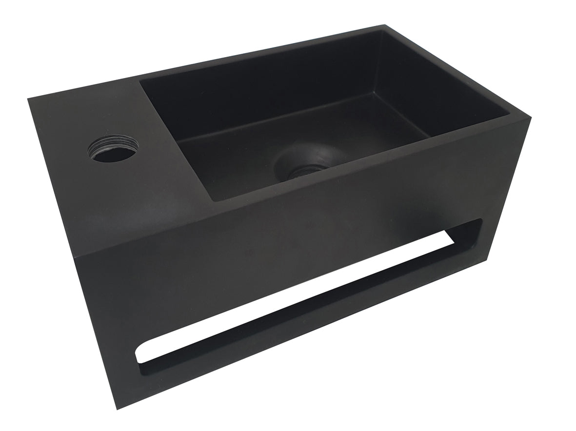 Julia fontein Solid Surface 35 x 20 x 16 cm mat zwart links