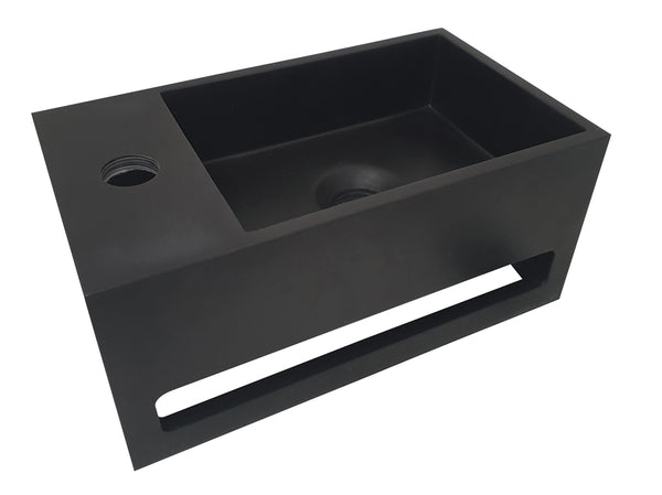 Wiesbaden Julia fontein Solid Surface 35 x 20 x 16 cm mat zwart links