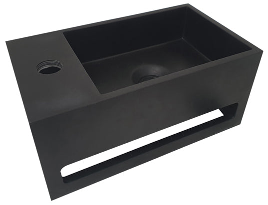 Julia fuente izquierda | 35x20x16cm | Solid surface negro mate