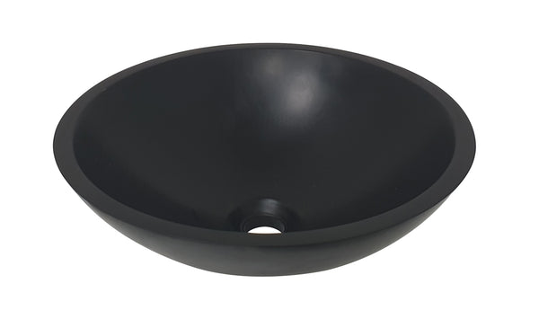 Wiesbaden Valerie washbasin round 43x13 cm solid surface matt black
