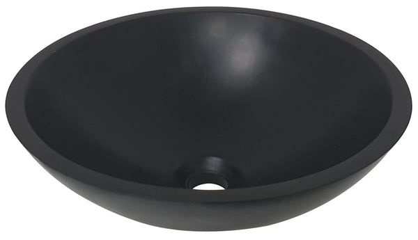 Valerie washbasin round 43 x 13 cm solid surface matt black