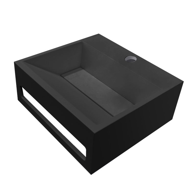 Julia fontein 30 x 28 x 12,5 cm solid surface mat zwart - WDtegels