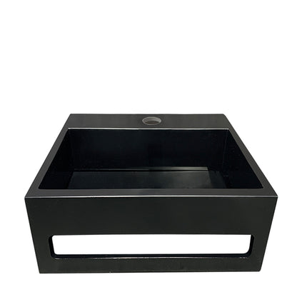 Julia fontein 30 x 28 x 12,5 cm solid surface mat zwart - WDtegels