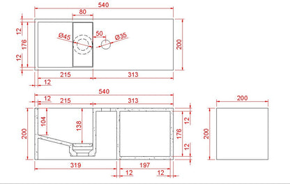 Julia fontein met nis | 54x20x20cm | Solid surface mat wit - WDtegels