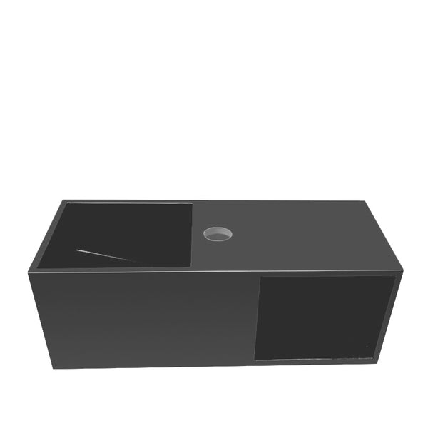 Julia fontein met nis | 54x20x20cm | Solid surface mat zwart