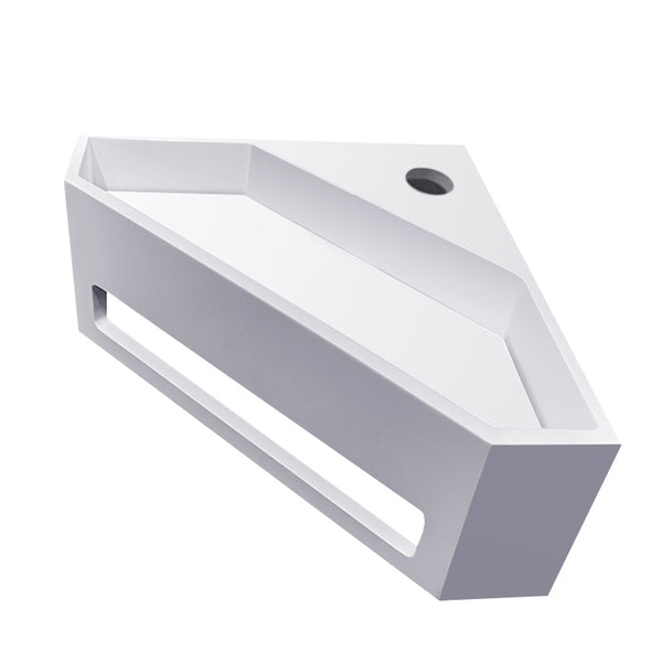 Julia hoekfontein | 35x35x16cm | Solid surface mat wit