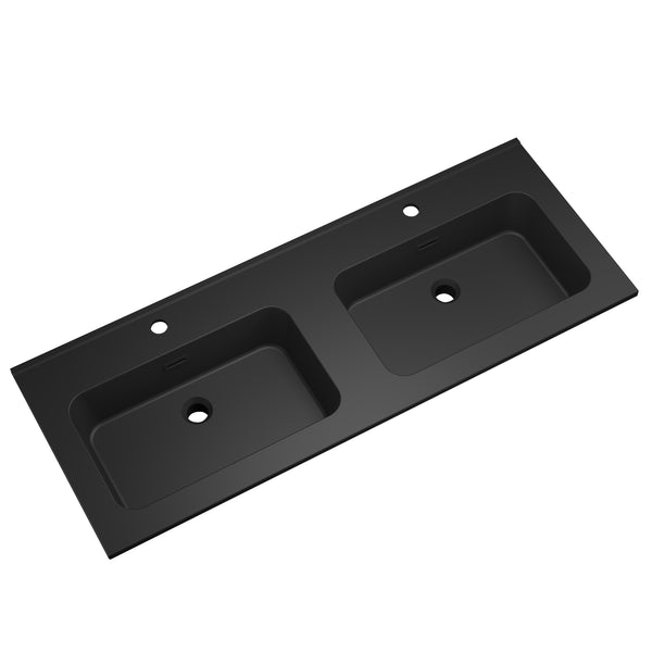 Lavabo Ribbella 120 cm mármol artificial negro mate