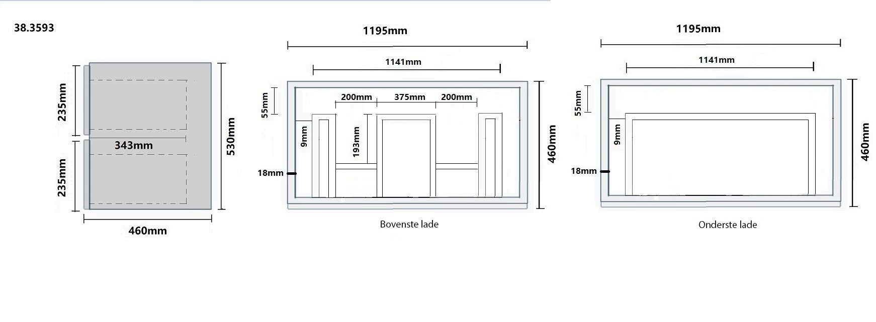 Vision OAK onderkast 120x46x53cm - eiken - WDtegels