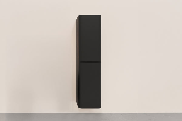 Armario columna Novira con esquinas redondeadas | 160x40x35cm | Negro mate