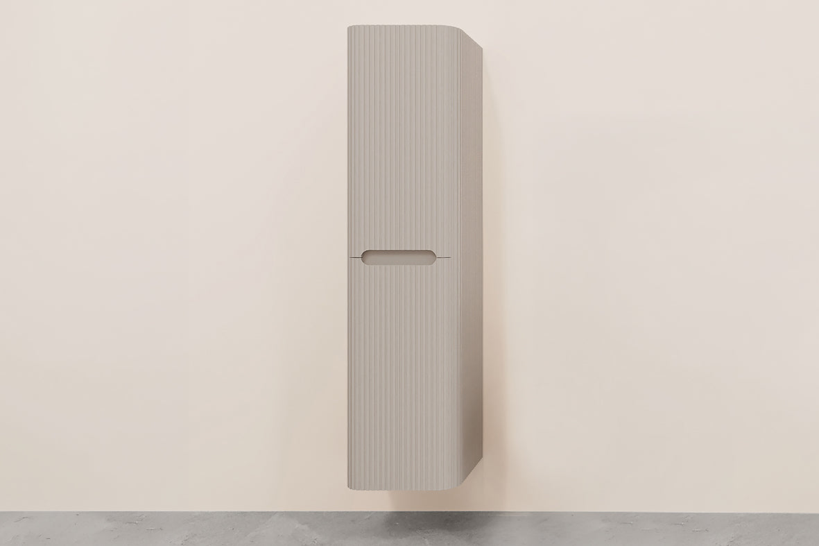 Sulora geribbelde kolomkast 160x40x35cm mat beige