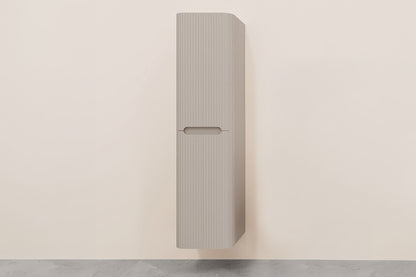 Sulora geribbelde kolomkast 160x40x35cm mat beige