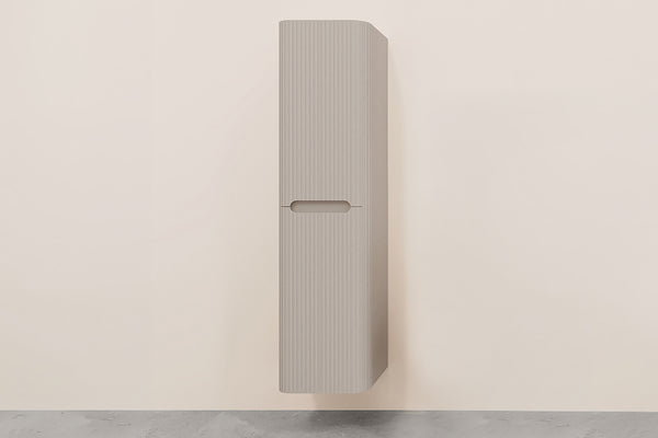 Armario columna Sulora acanalado con esquinas redondeadas | 160x40x35cm | Beige mate