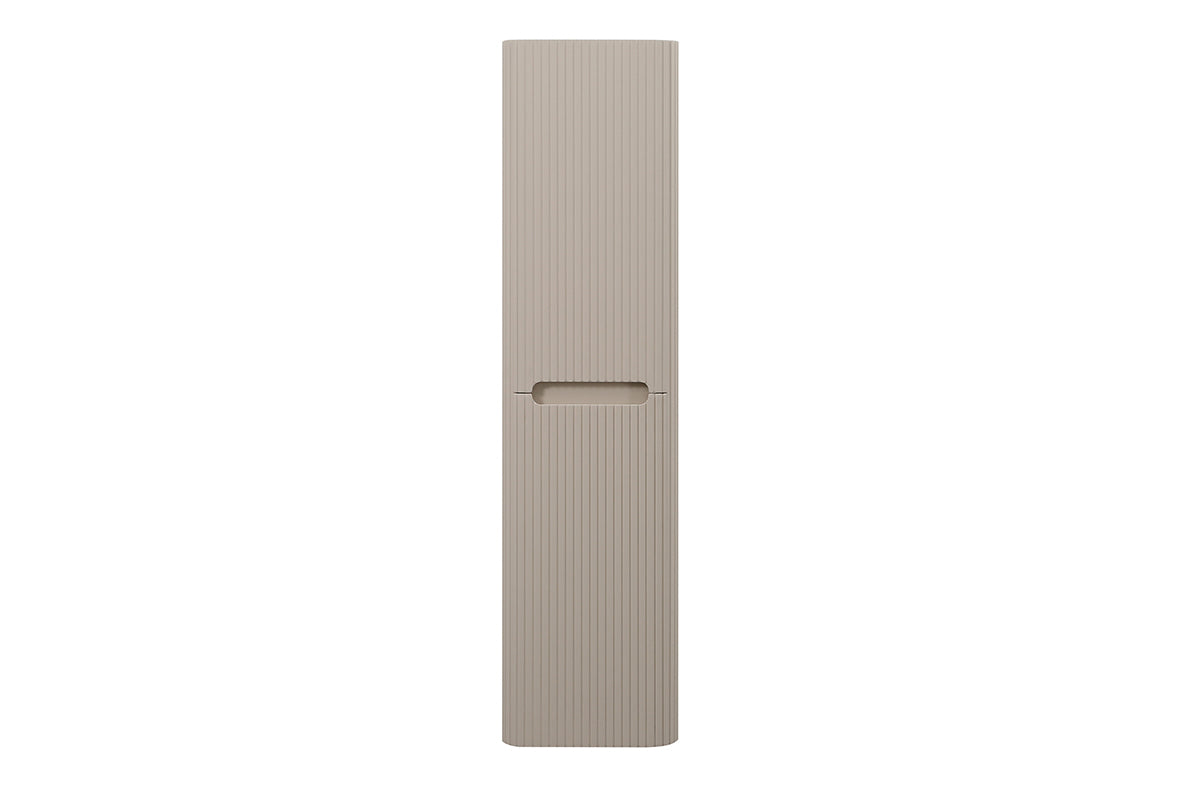 Sulora geribbelde kolomkast 160x40x35cm mat beige - sfeerbeeld