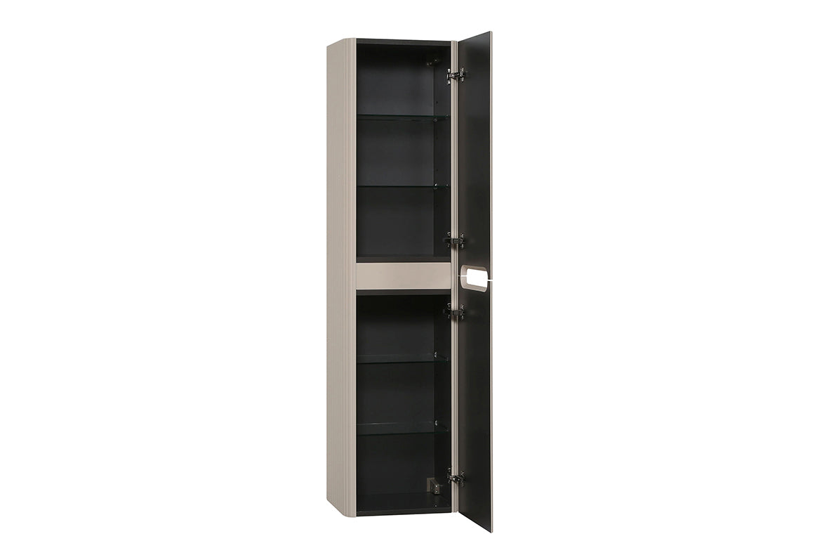 Sulora geribbelde kolomkast 160x40x35cm mat beige - productfoto