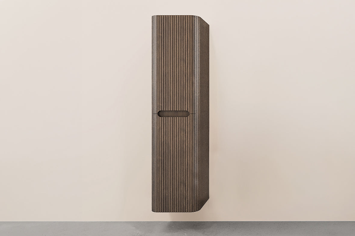 Sulora geribbelde kolomkast 160x40x35cm bruin eiken