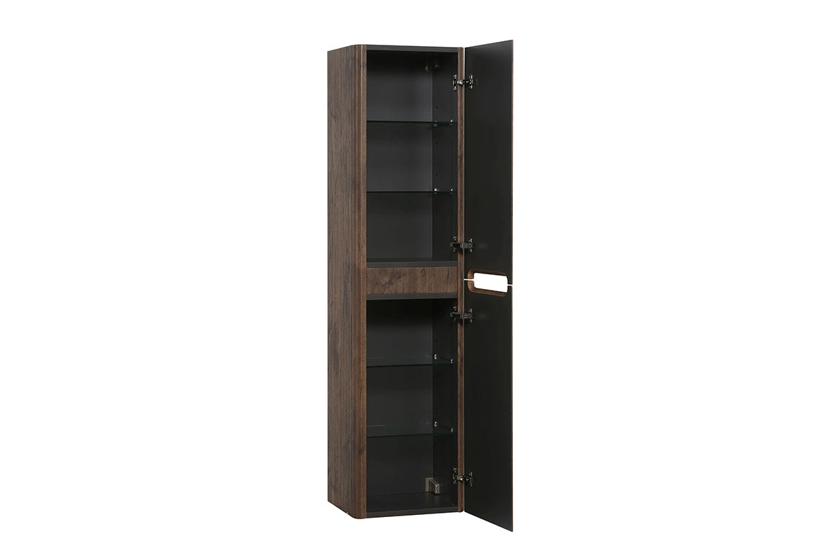 Sulora geribbelde kolomkast 160x40x35cm bruin eiken - productfoto