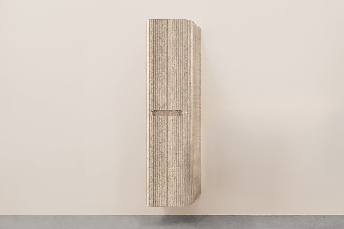 Sulora geribbelde kolomkast 160x40x35cm licht eiken