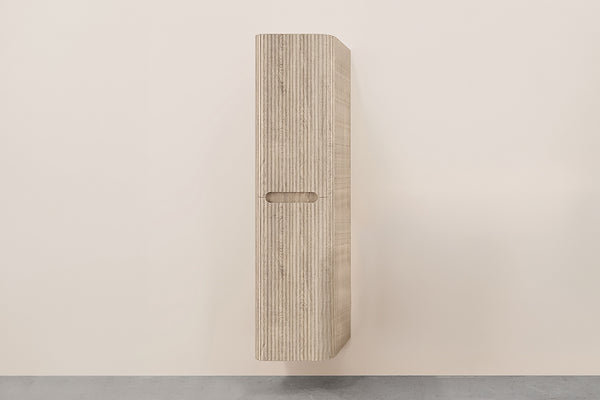 Armario columna Sulora acanalado con esquinas redondeadas | 160x40x35cm | Roble claro