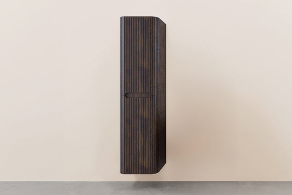 Armario columna Sulora acanalado con esquinas redondeadas | 160x40x35cm | Nogal
