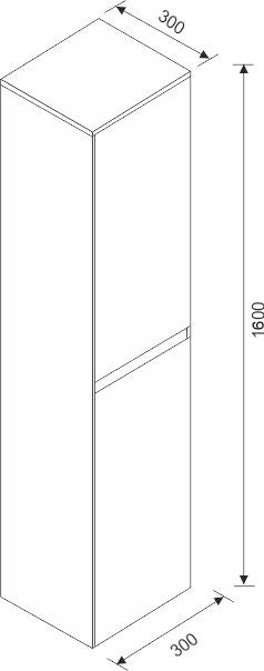 Wiesbaden Tigris Losse kast 160x30x30 houtnerf grijs - WDtegels