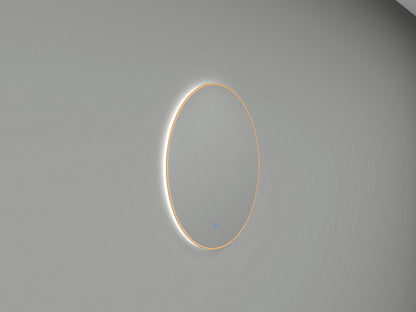 Novi spiegel rond met LED, dimbaar 80 cm geborsteld messing