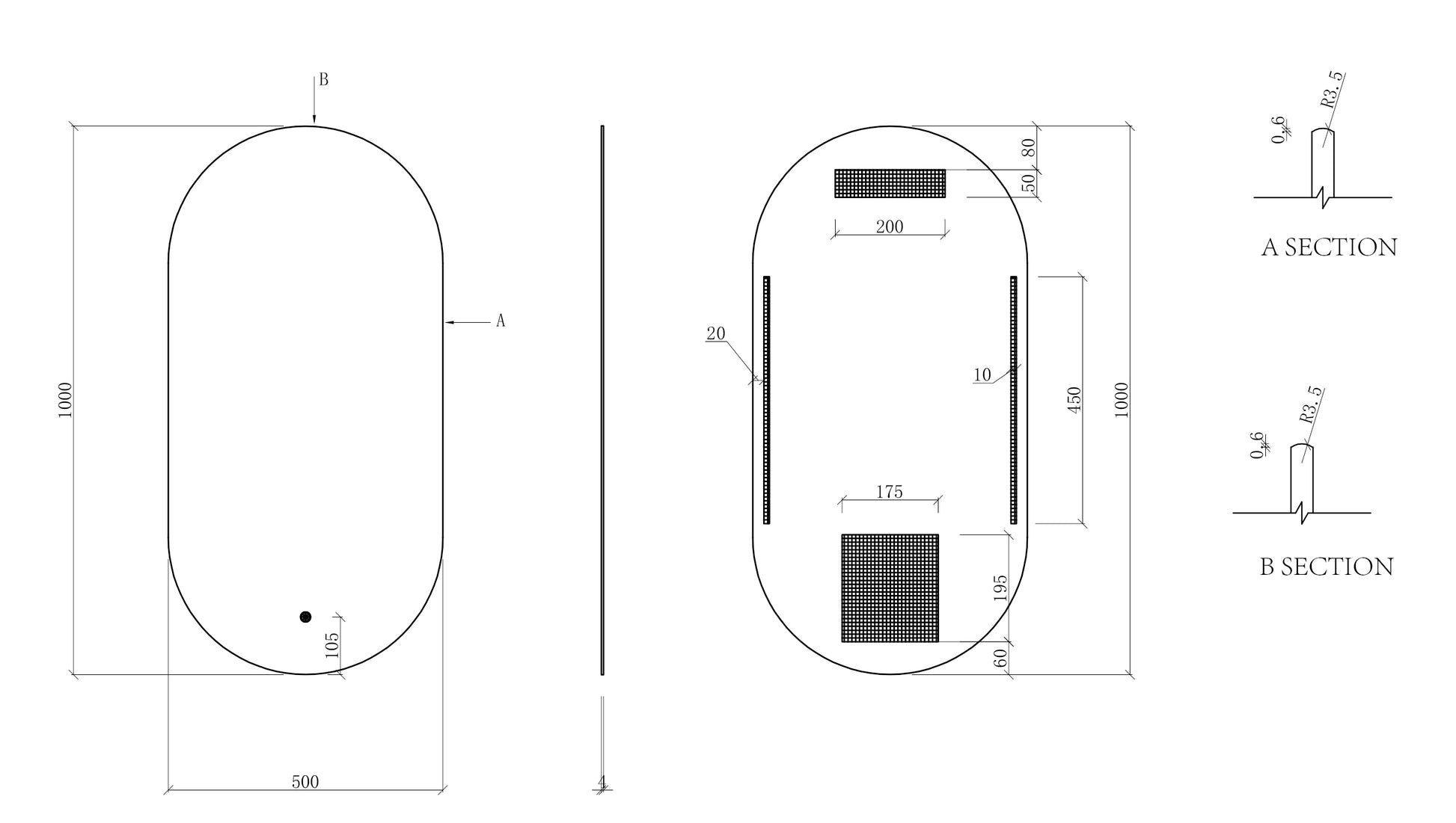 Lumia spiegel 50 x 100 cm ovaal met LED, dimbaar en spiegelverwarming - WDtegels
