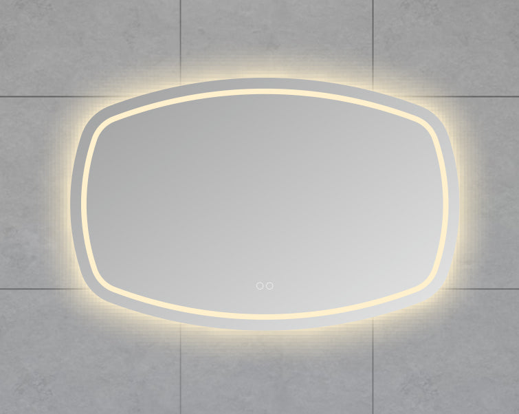 Lumora rechthoekige badkamerspiegel 100x65cm met LED-verlichting