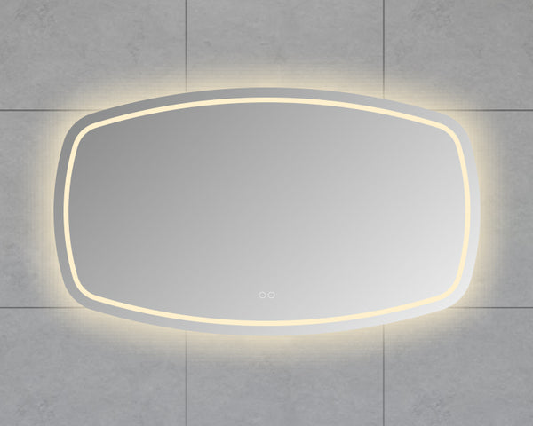 Lumora rechthoekige spiegel met afgeronde hoeken | 120x70cm | LED | Dimbaar | Spiegelverwarming